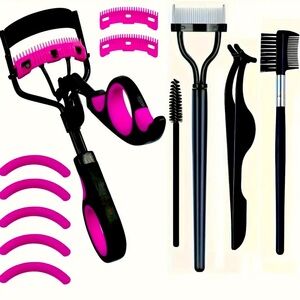 New - 8-Piece Complete Eyelash Curling System - Salon Quality at Home